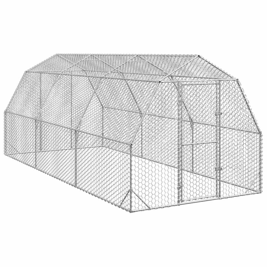 vidaXL Chicken Run 2.5x6x2.25 m Galvanised Steel