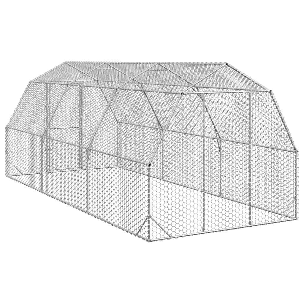 vidaXL Chicken Run 2.5x6x2.25 m Galvanised Steel