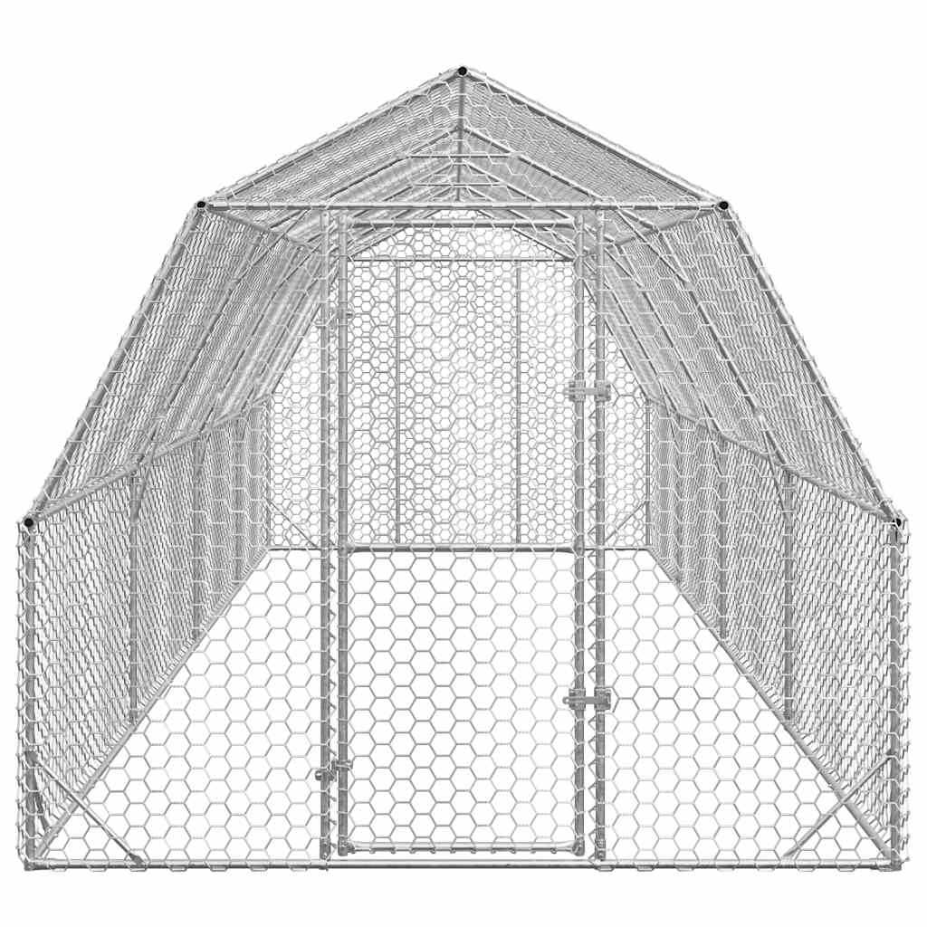 vidaXL Chicken Run 2.5x8x2.25 m Galvanised Steel