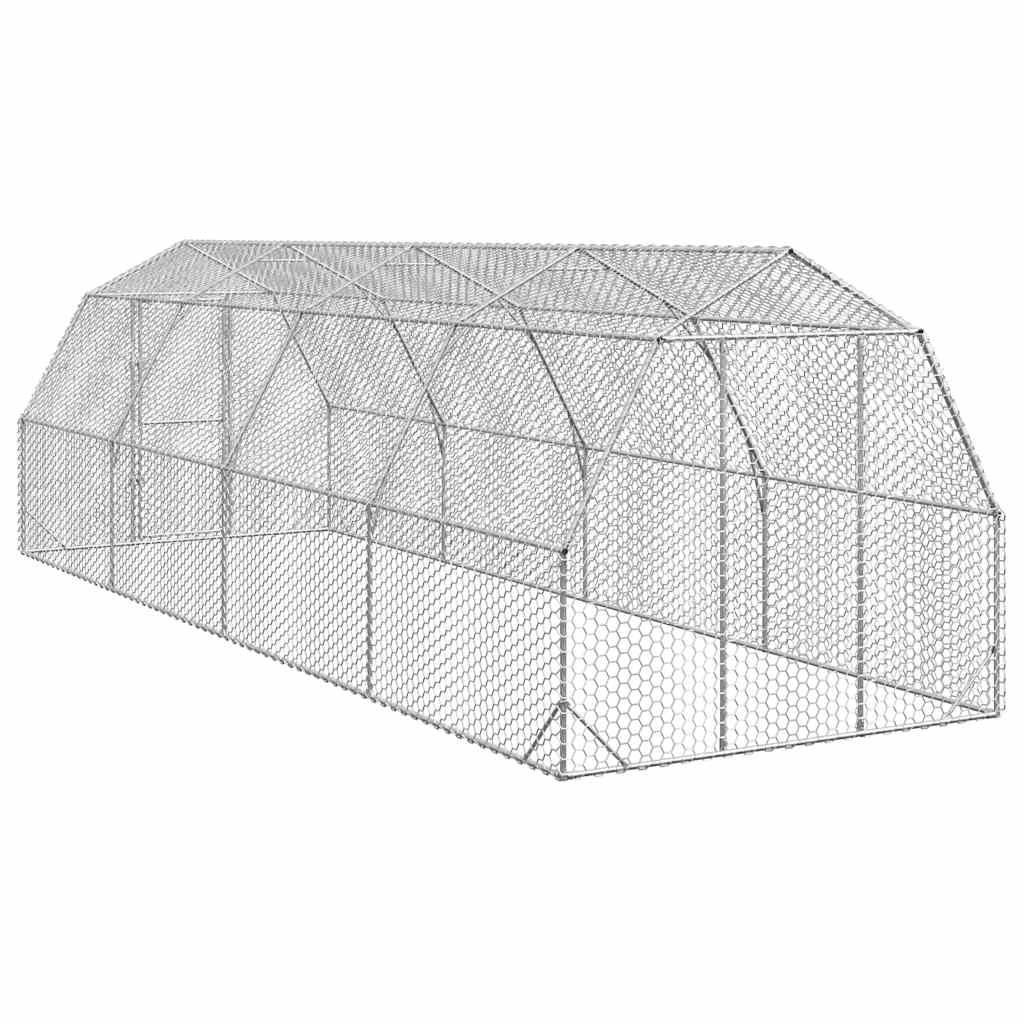 vidaXL Chicken Run 2.5x8x2.25 m Galvanised Steel