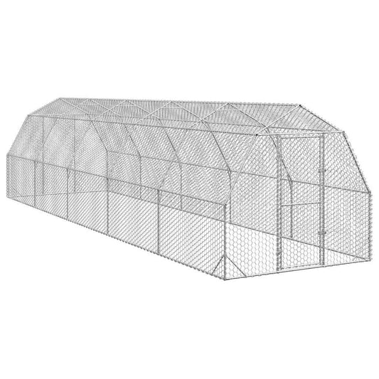 vidaXL Chicken Run 2.5x10x2.25 m Galvanised Steel