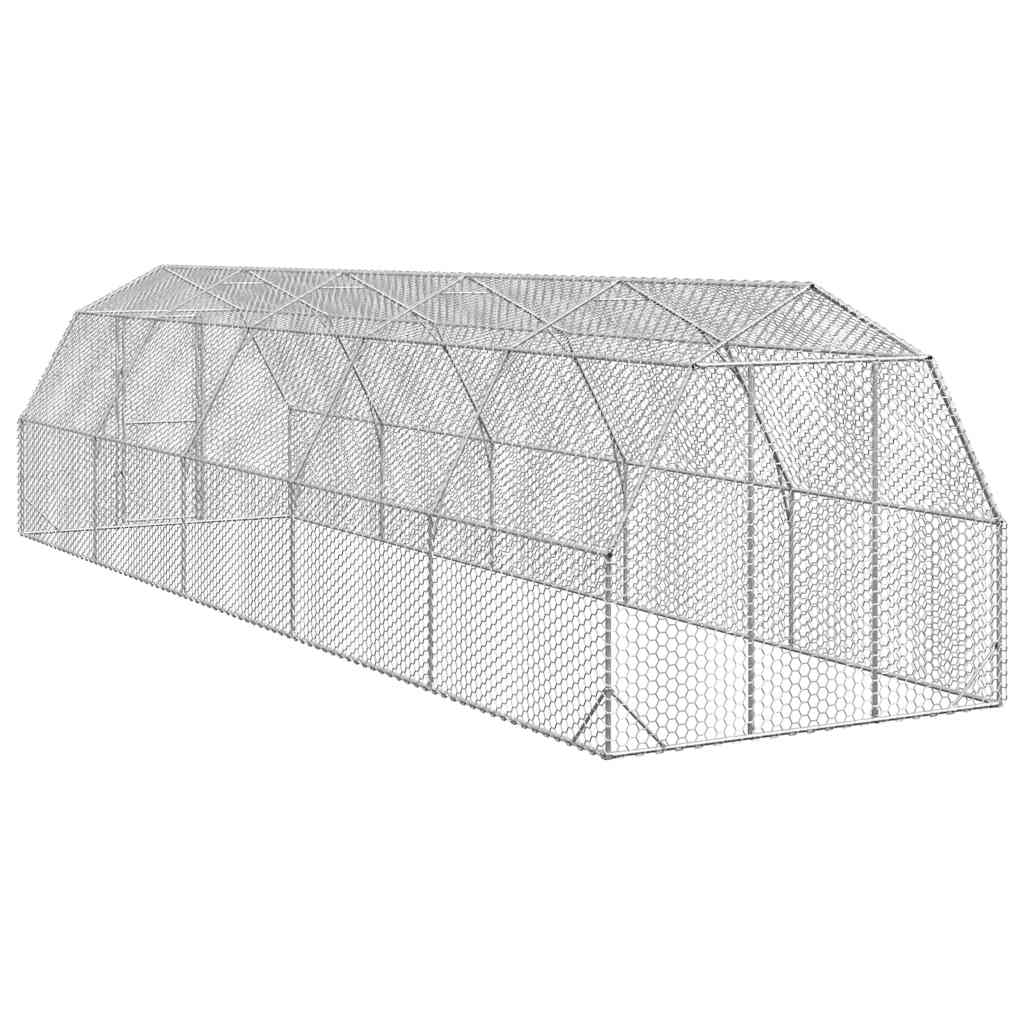 vidaXL Chicken Run 2.5x10x2.25 m Galvanised Steel