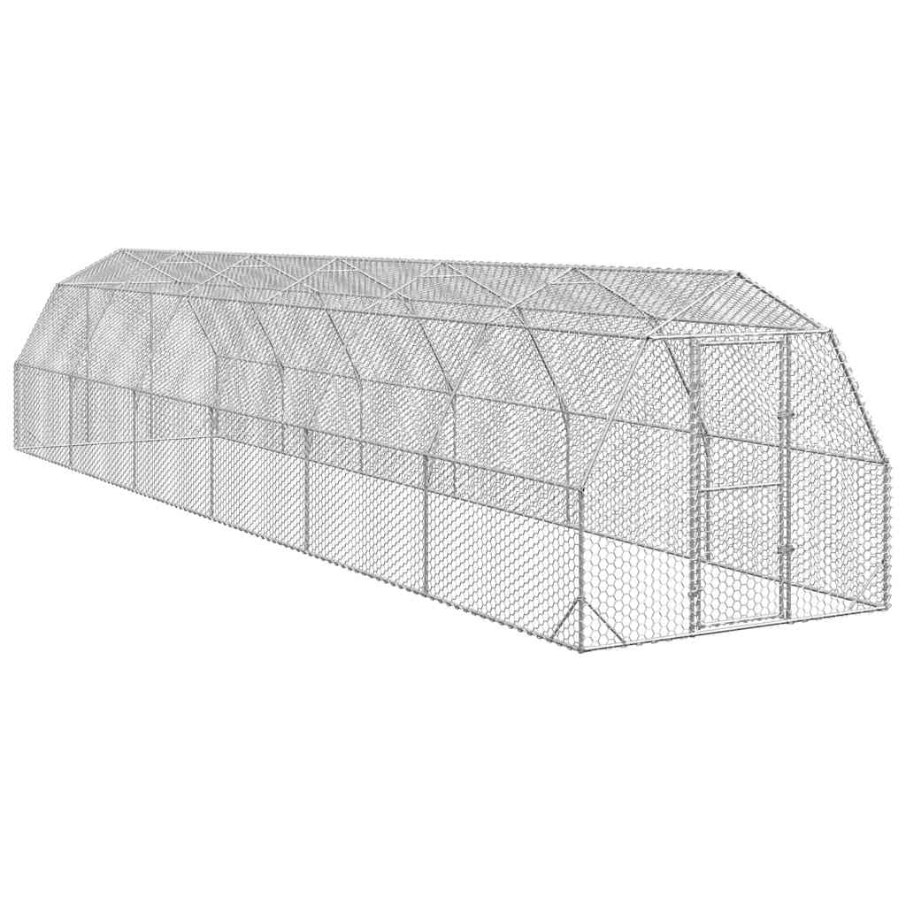 vidaXL Chicken Run 2.5x12x2.25 m Galvanised Steel