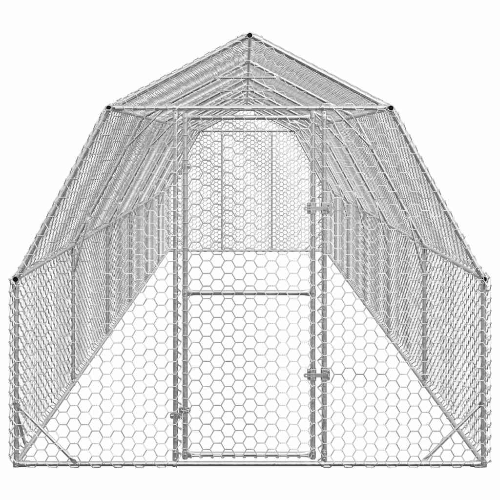 vidaXL Chicken Run 2.5x12x2.25 m Galvanised Steel