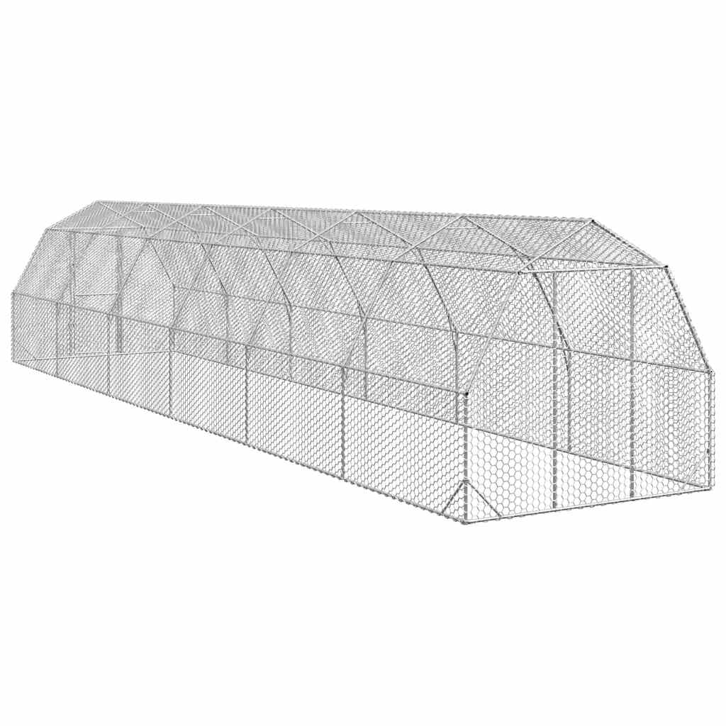 vidaXL Chicken Run 2.5x12x2.25 m Galvanised Steel