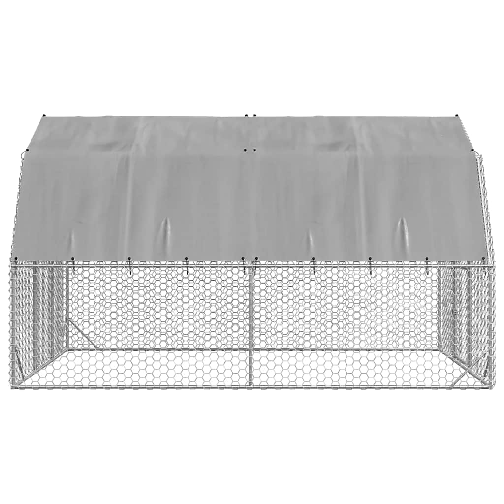 vidaXL Chicken Run with Roof 2.5x4x2.25 m Galvanised Steel