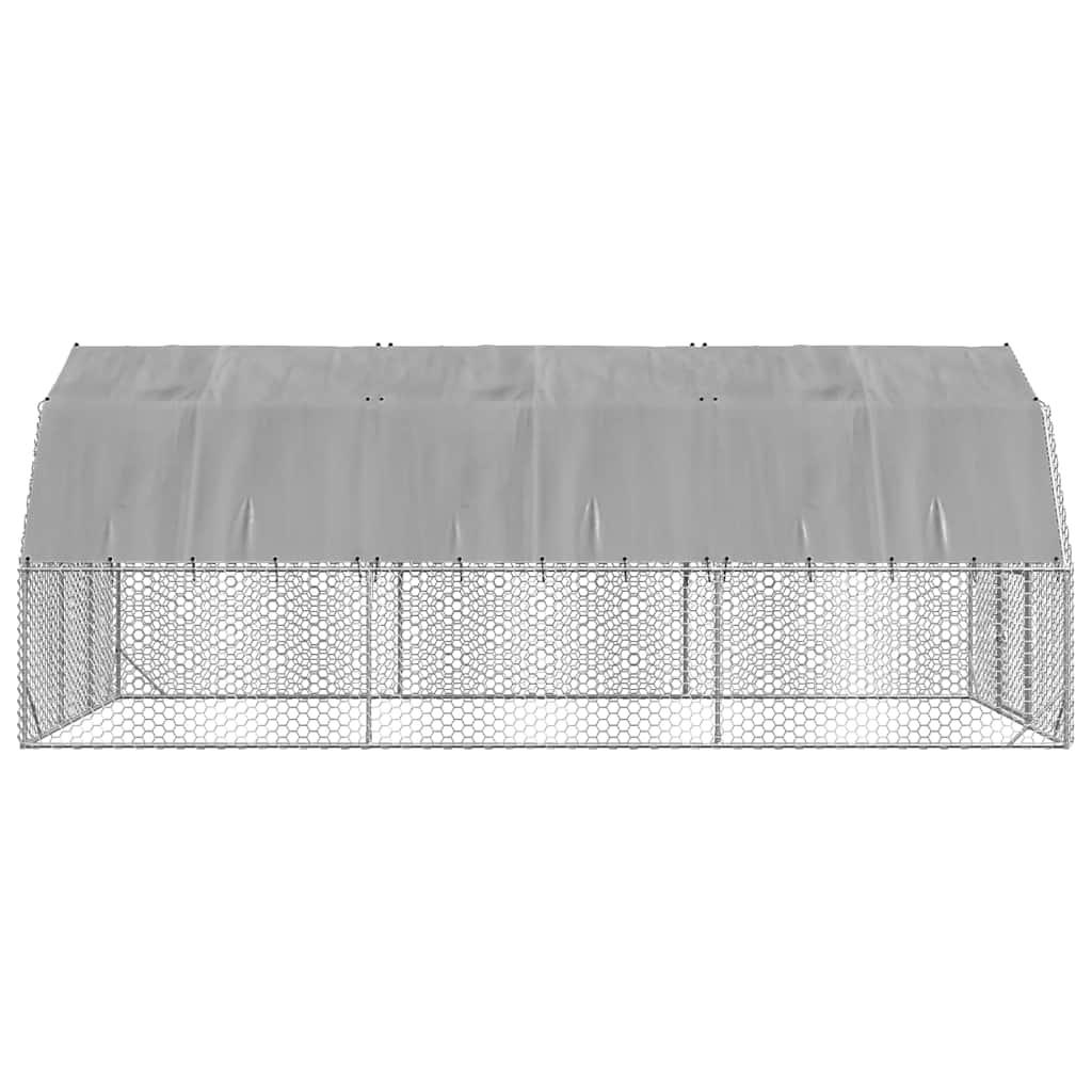 vidaXL Chicken Run with Roof 2.5x6x2.25 m Galvanised Steel