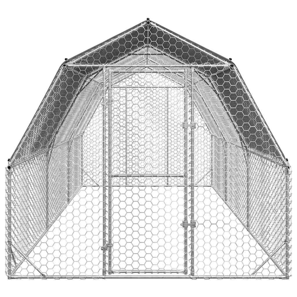 vidaXL Chicken Run with Roof 2.5x6x2.25 m Galvanised Steel