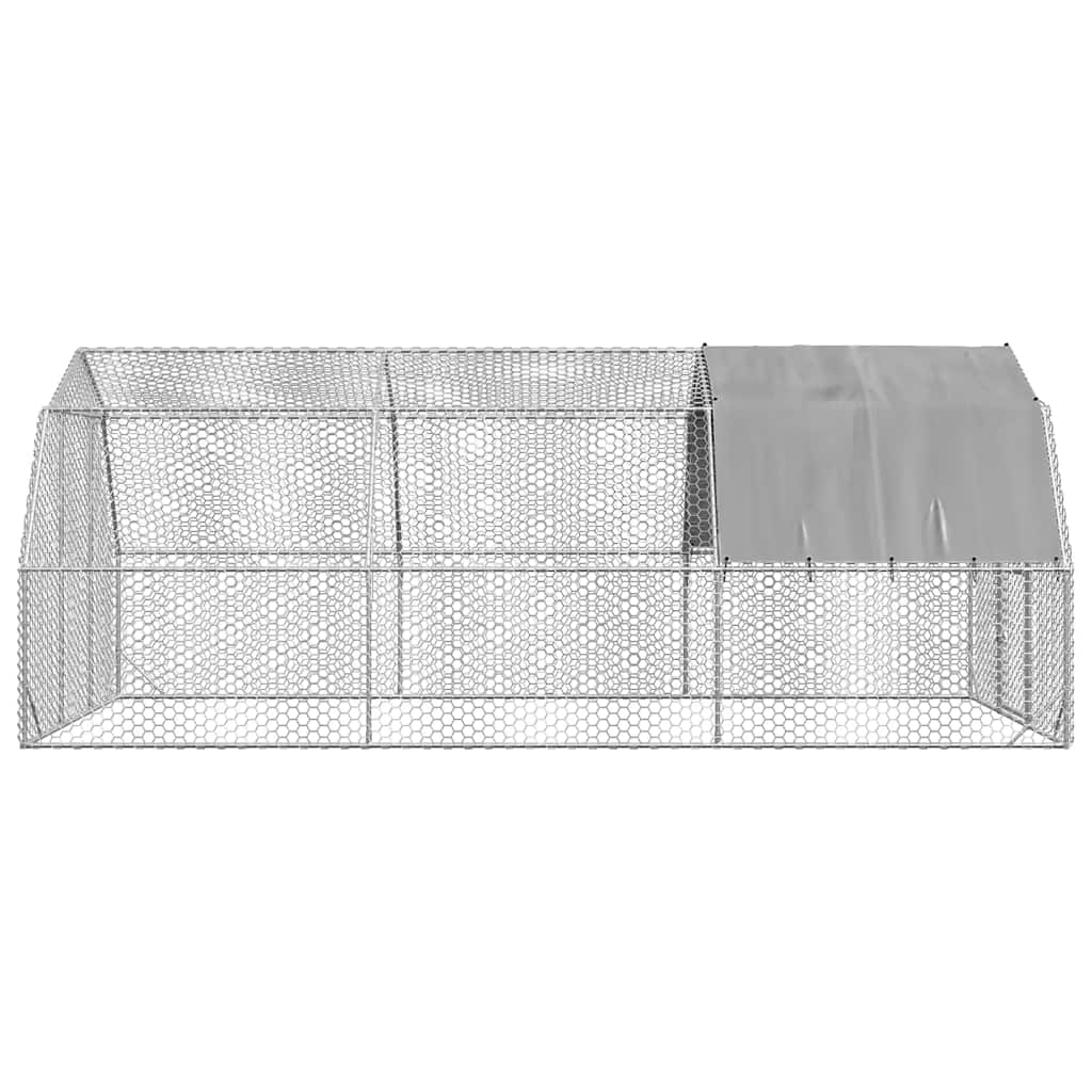 vidaXL Chicken Run with Roof 2.5x6x2.25 m Galvanised Steel