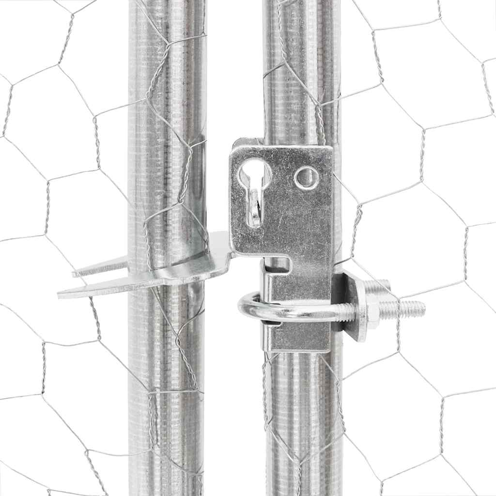 Chicken Run with Roof 2.5x12x2.25 m Galvanised Steel