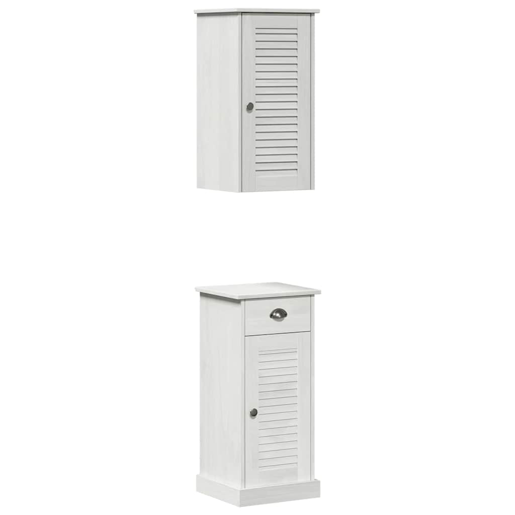 Bathroom Cabinet with Drawer VIGO 2 pcs White and Antique White