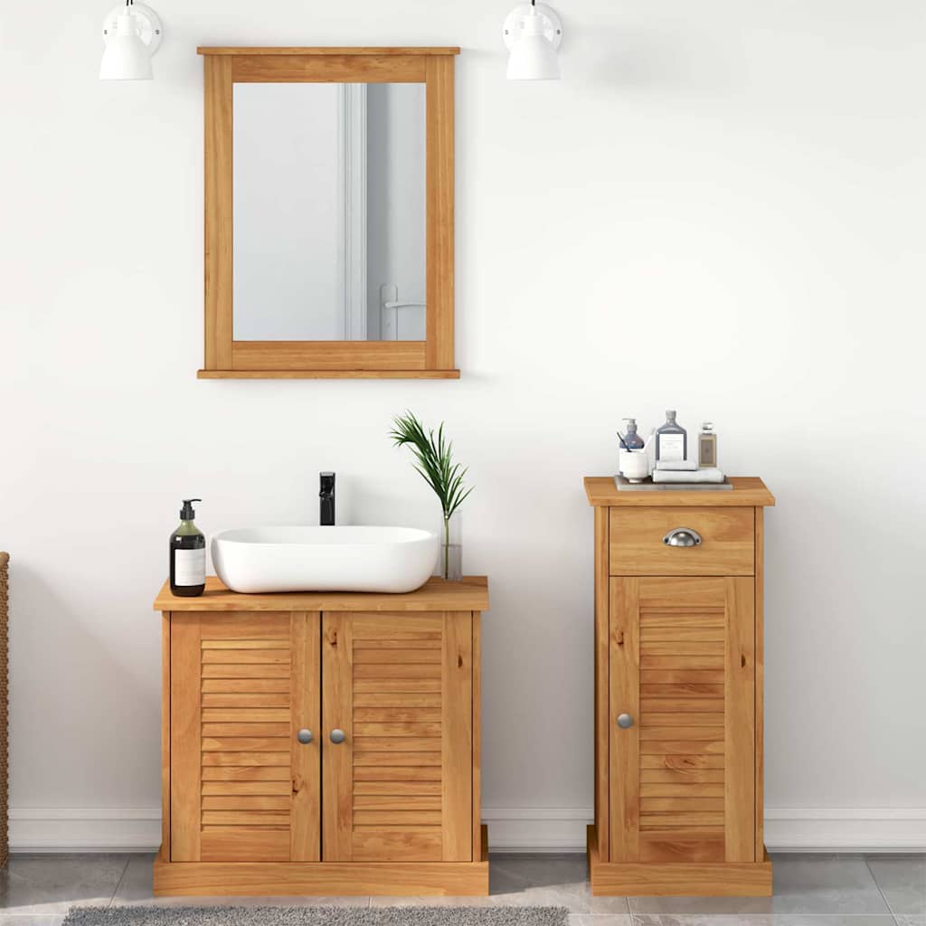Bathroom Furniture Set VIGO 3 pcs Honey Brown Solid Pine Wood