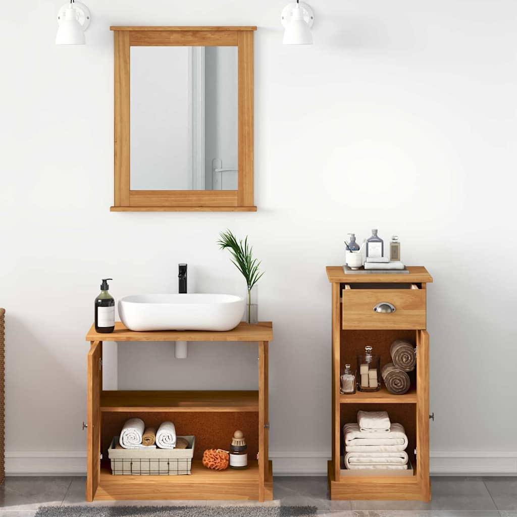 Bathroom Furniture Set VIGO 3 pcs Honey Brown Solid Pine Wood