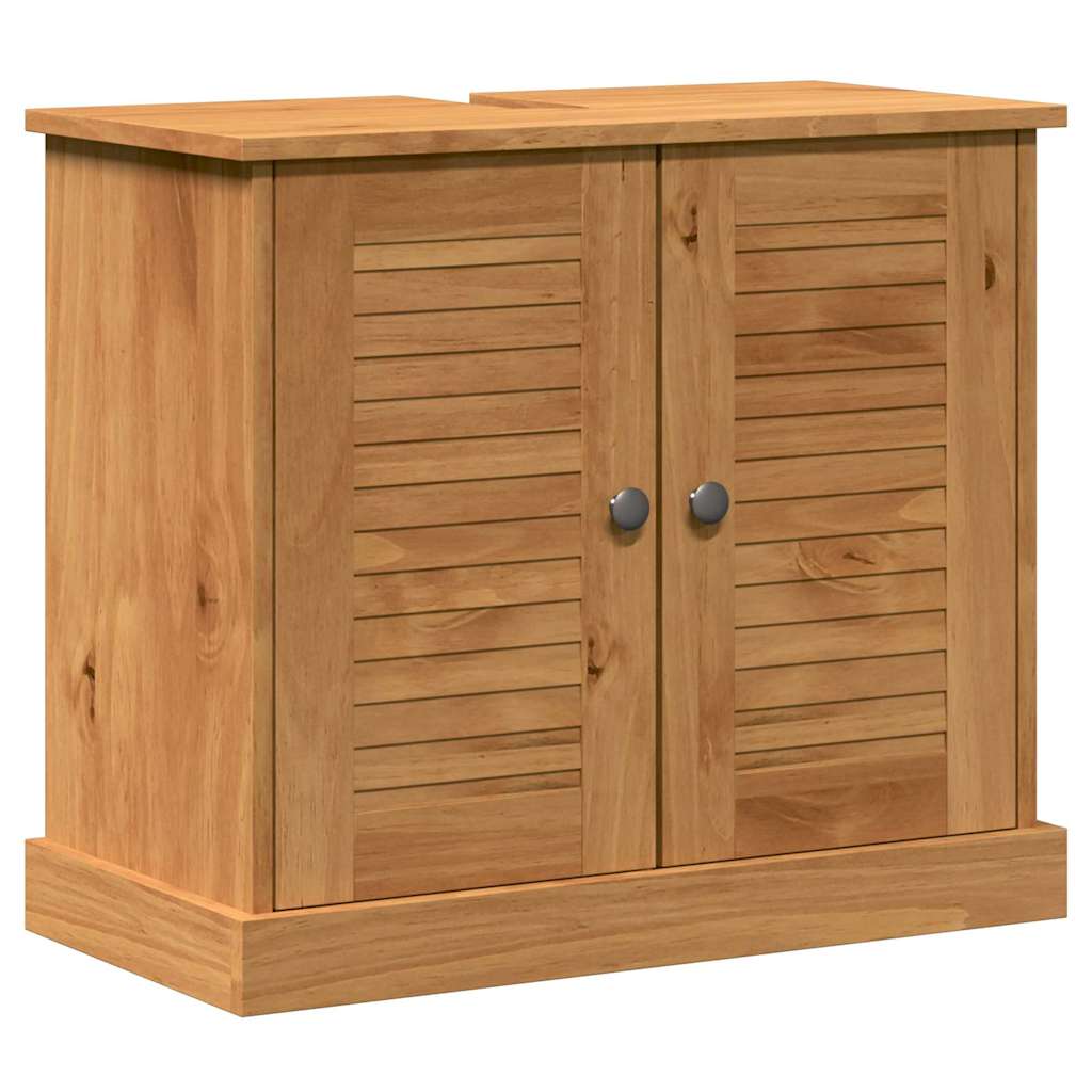 Bathroom Furniture Set VIGO 3 pcs Honey Brown Solid Pine Wood