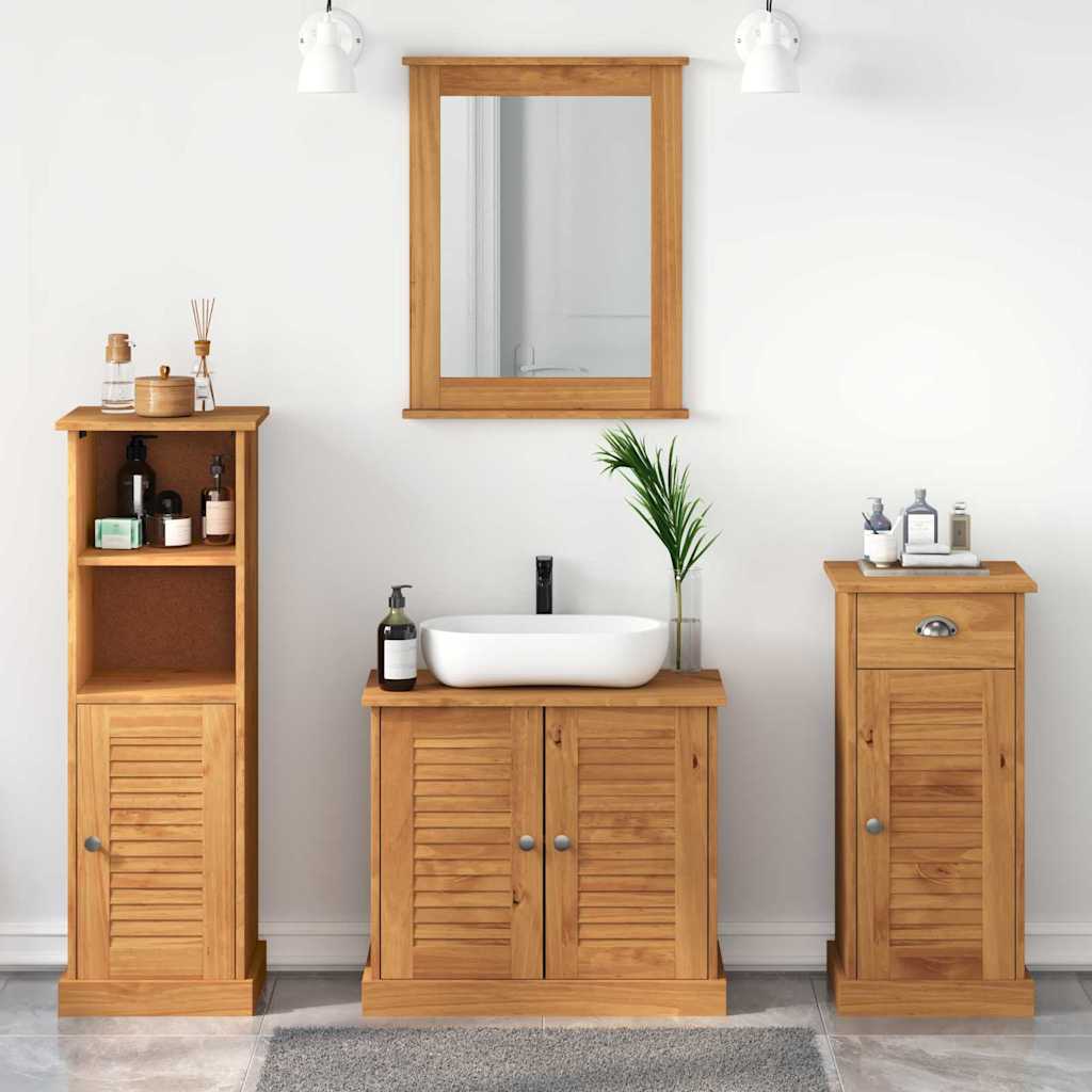 Bathroom Furniture Set VIGO 4 pcs Honey Brown Solid Pine Wood