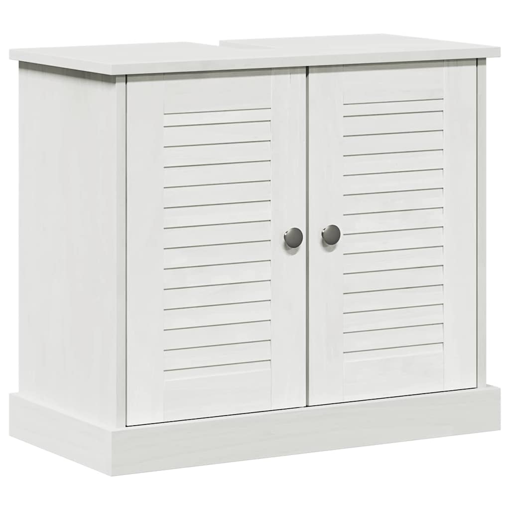 Bathroom Furniture Set 4 pcs Antique White Solid Pine Wood
