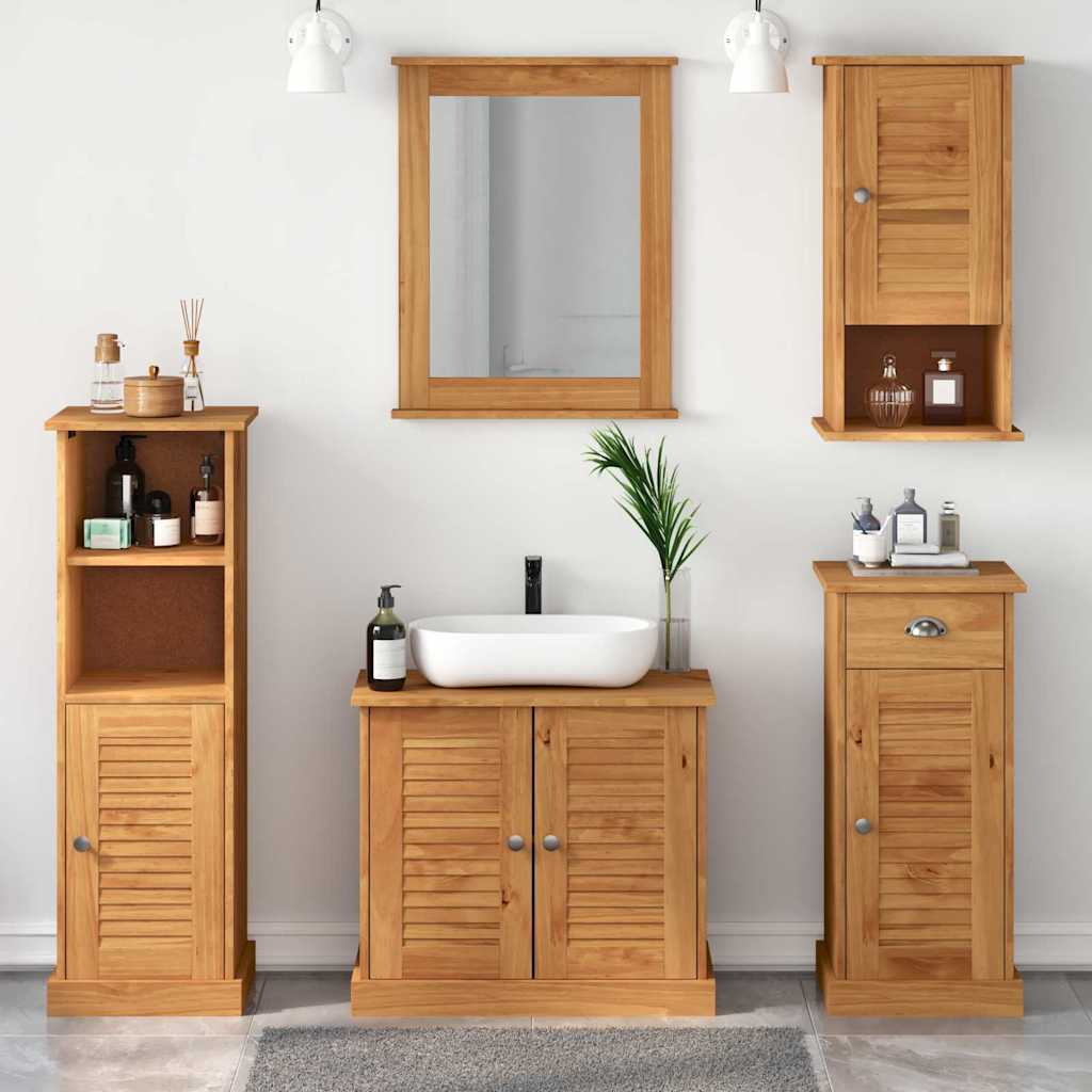 Bathroom Furniture Set VIGO 5 pcs Honey Brown Solid Pine Wood