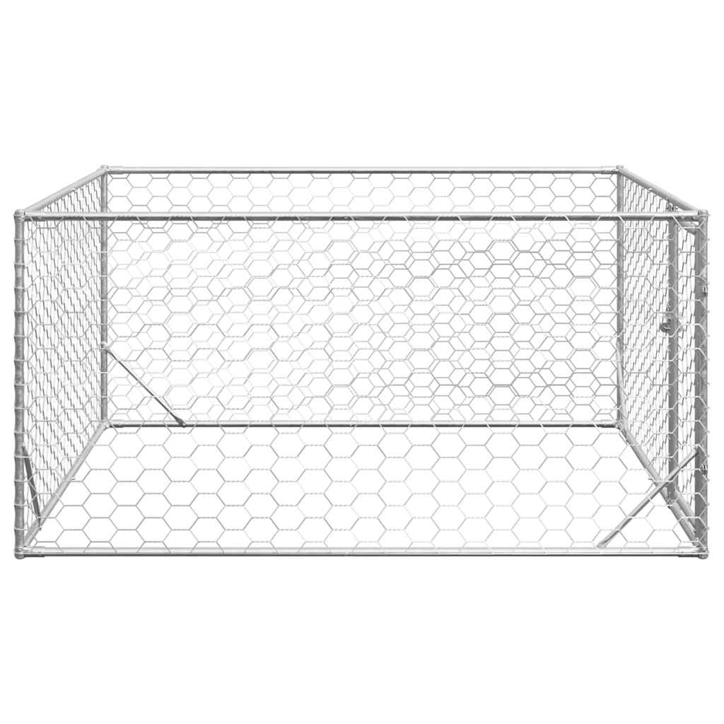 vidaXL Outdoor Dog Kennel with Door 2x2x1 m Galvanised Steel