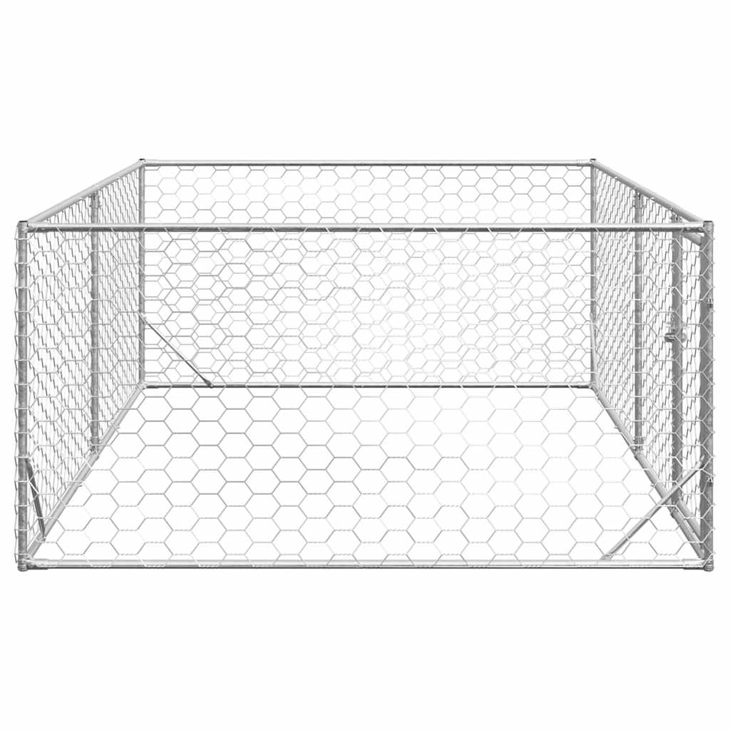 vidaXL Outdoor Dog Kennel with Door 3x2x1 m Galvanised Steel