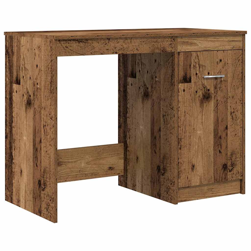 vidaXL Desk with Cabinet Old Wood Engineered Wood