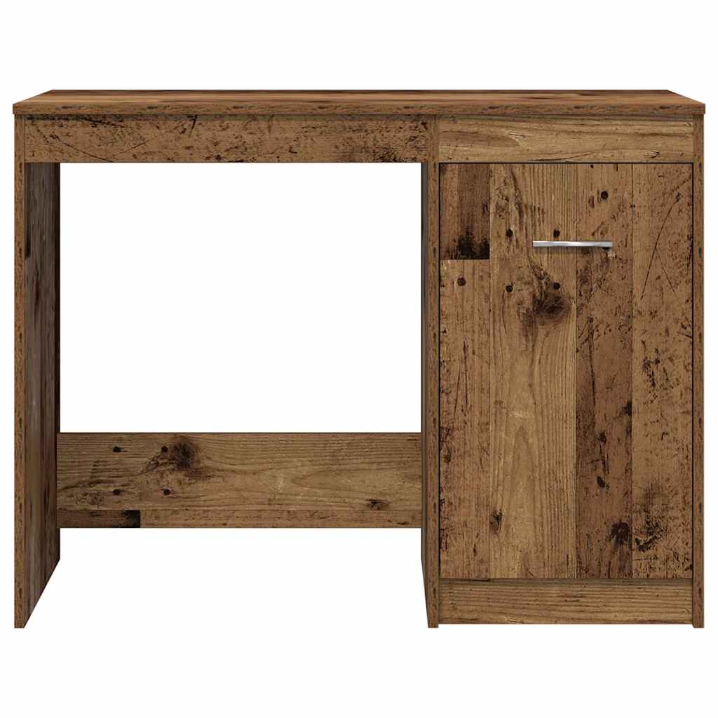 vidaXL Desk with Cabinet Old Wood Engineered Wood