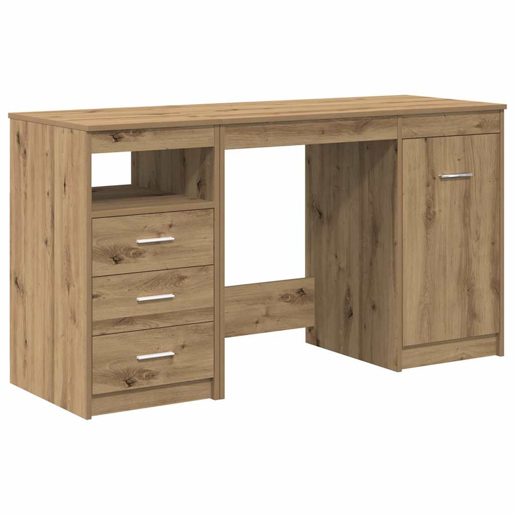 vidaXL Desk with Cabinet Artisan Oak Engineered Wood