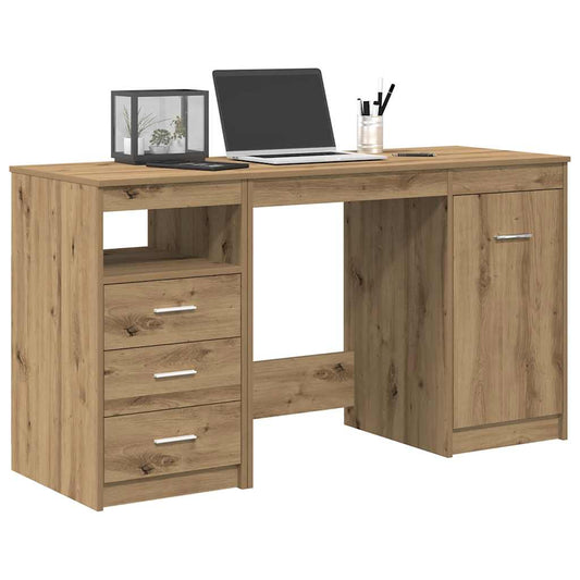 vidaXL Desk with Cabinet Artisan Oak Engineered Wood