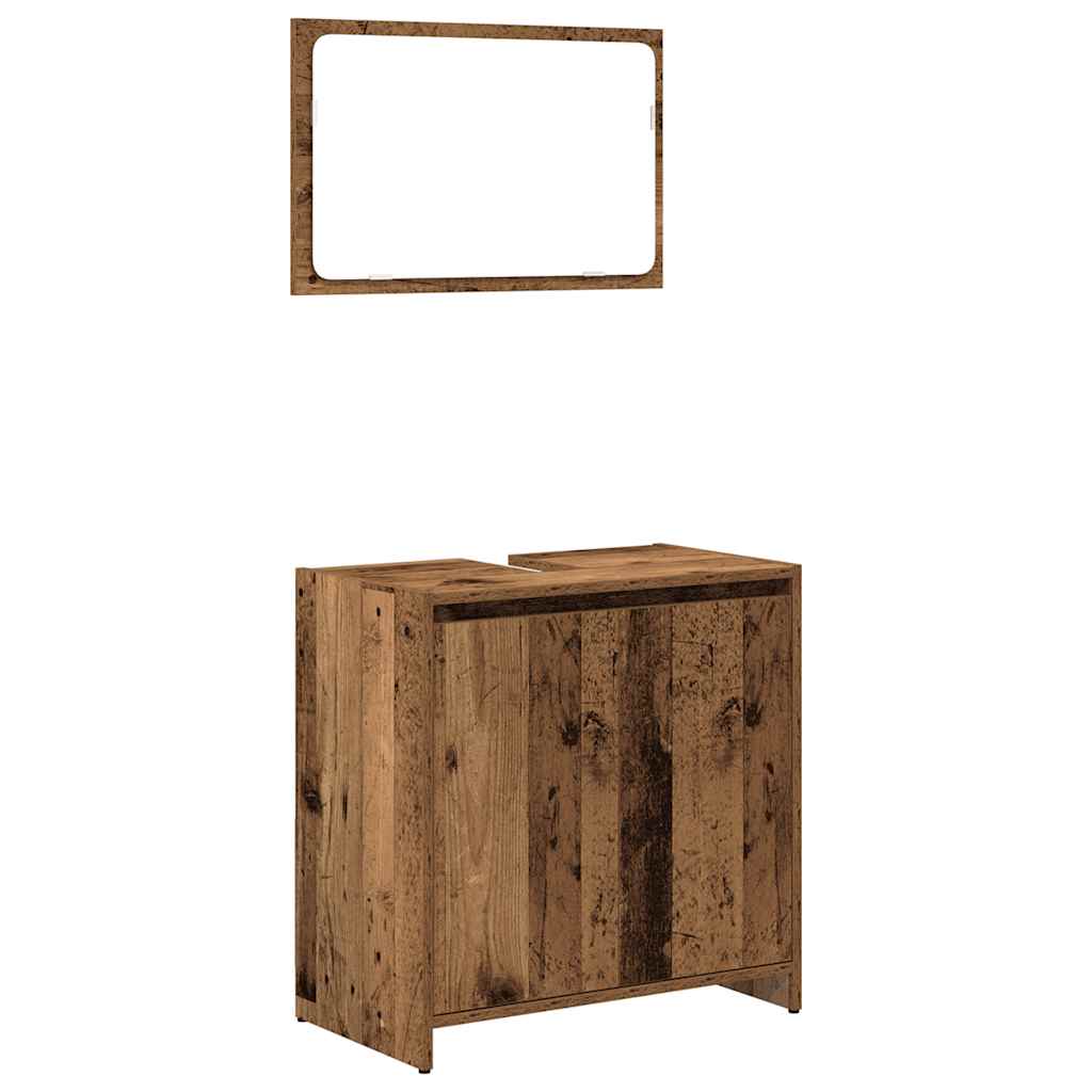 vidaXL 4 Piece Bathroom Furniture Set Old Wood Engineered Wood