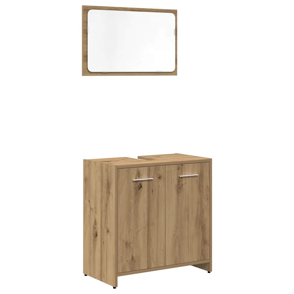 vidaXL 3 Piece Bathroom Furniture Set Artisan Oak Engineered Wood