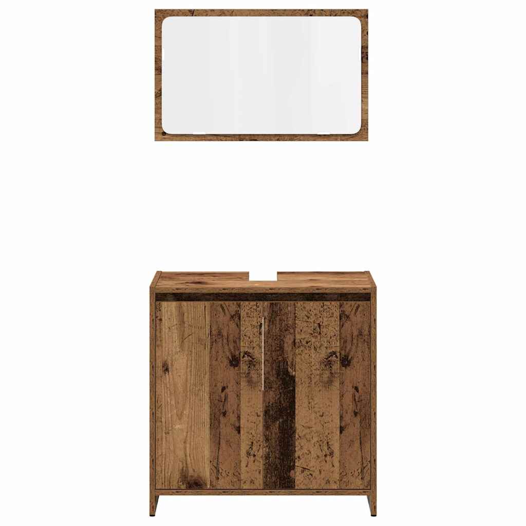 vidaXL 3 Piece Bathroom Furniture Set Old Wood Engineered Wood