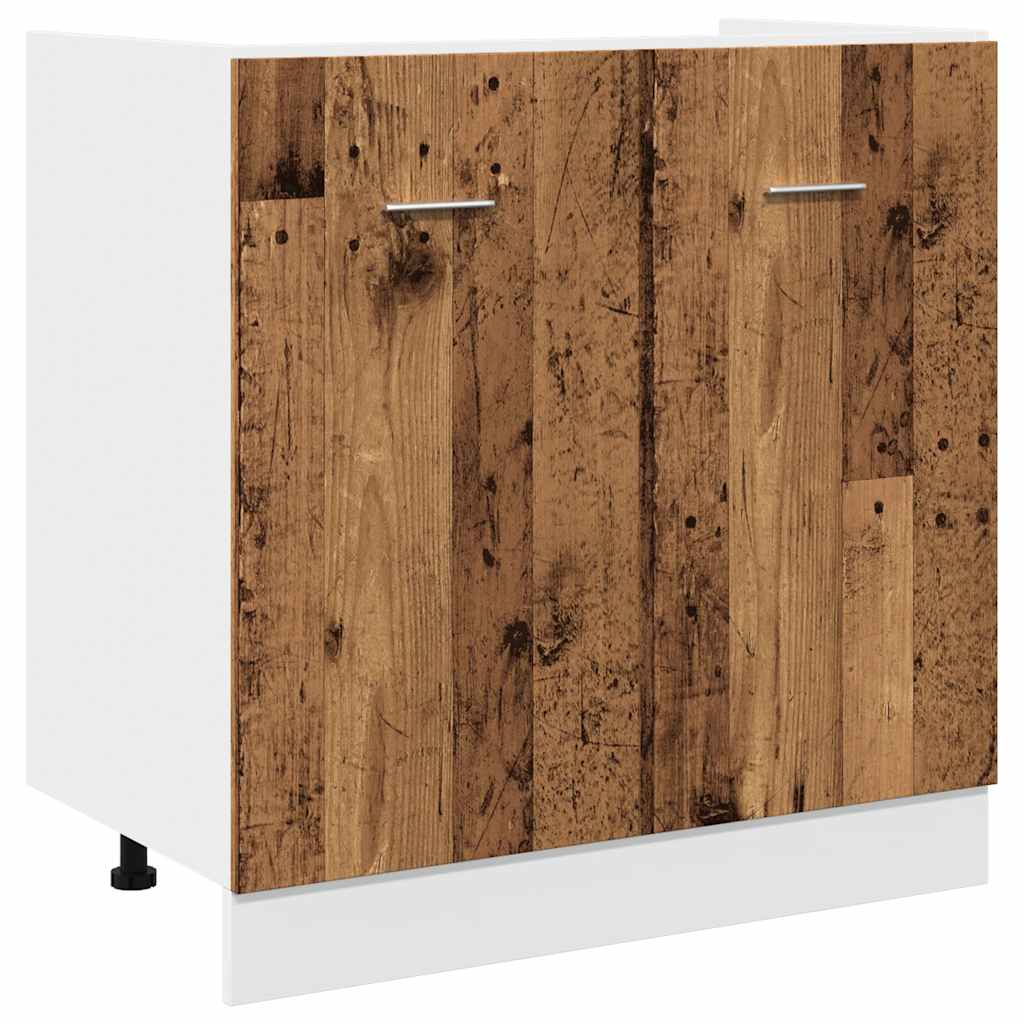 7 Piece Kitchen Cabinet Set Lyon Old Wood Engineered Wood