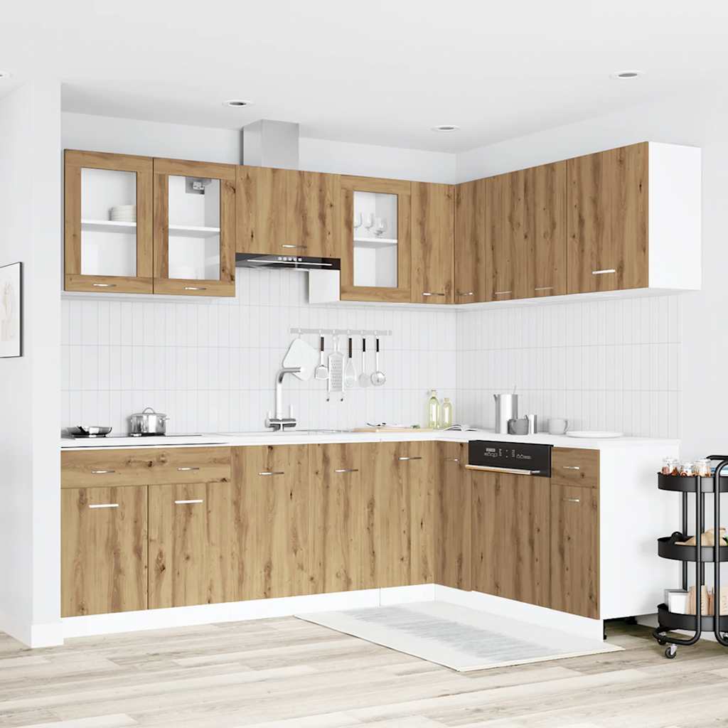 11 Piece Kitchen Cabinet Set Lyon Artisan Oak Engineered Wood