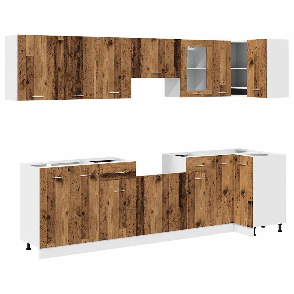 vidaXL 11 Piece Kitchen Cabinet Set Old Wood Engineered Wood