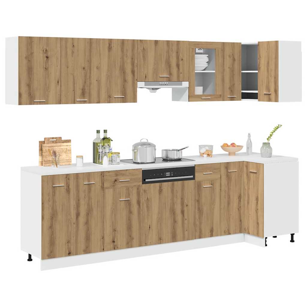 vidaXL 11 Piece Kitchen Cabinet Set Artisan Oak Engineered Wood