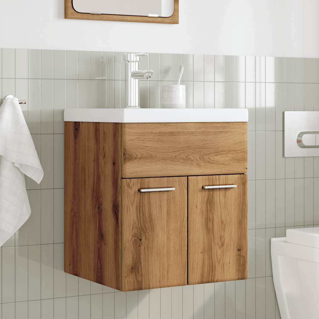 vidaXL 2 Piece Bathroom Furniture Set Artisan Oak Engineered Wood