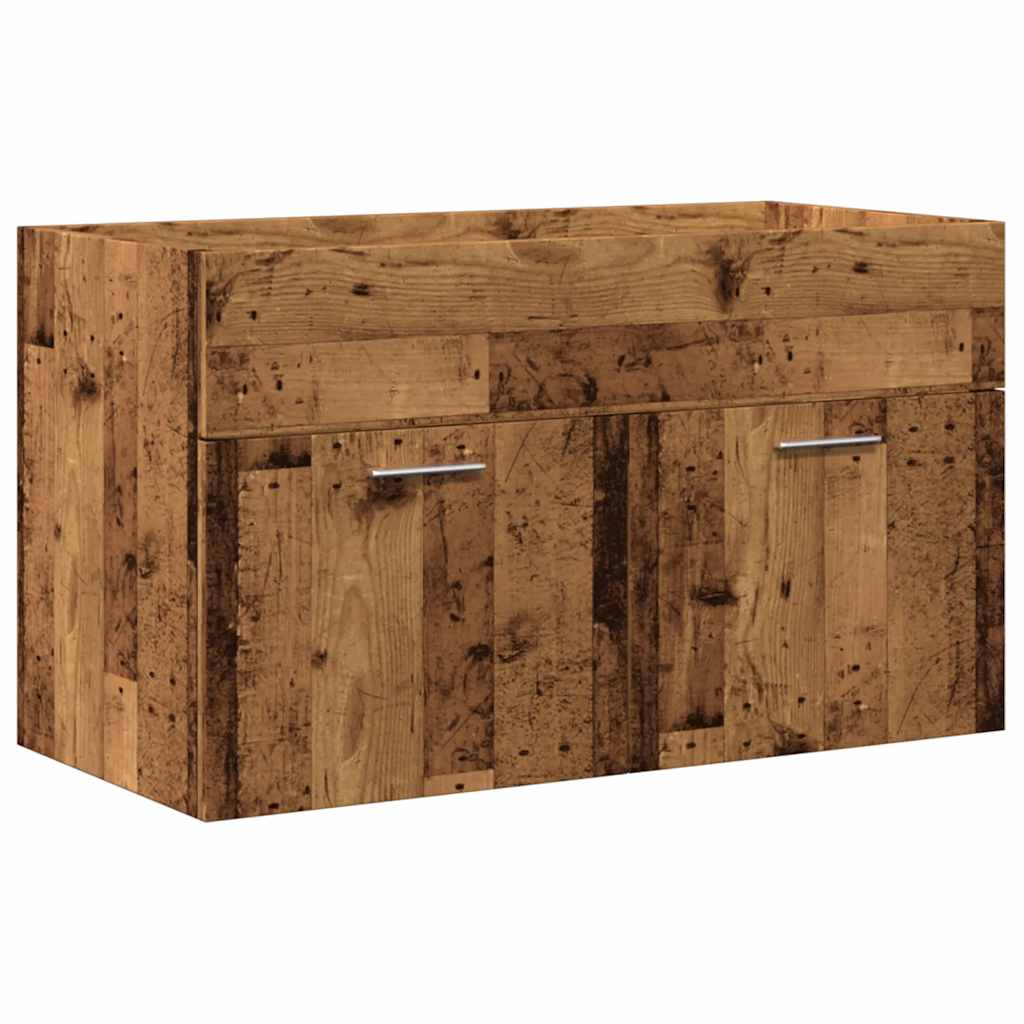 vidaXL 2 Piece Bathroom Furniture Set Old Wood Engineered Wood