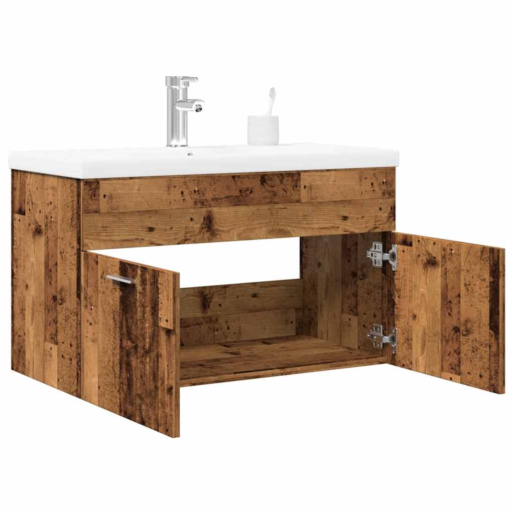 vidaXL 2 Piece Bathroom Furniture Set Old Wood Engineered Wood