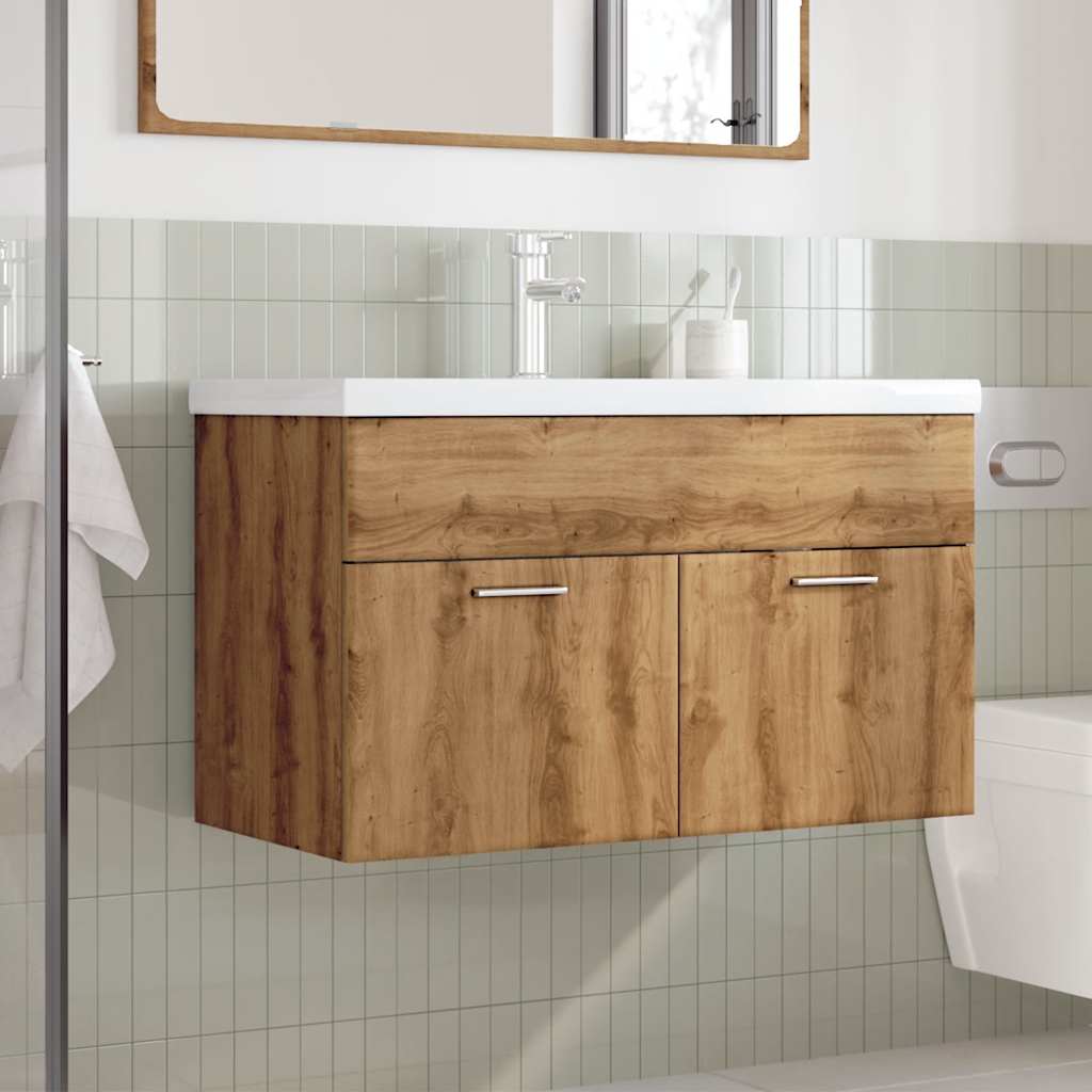 vidaXL 2 Piece Bathroom Furniture Set Artisan Oak Engineered Wood