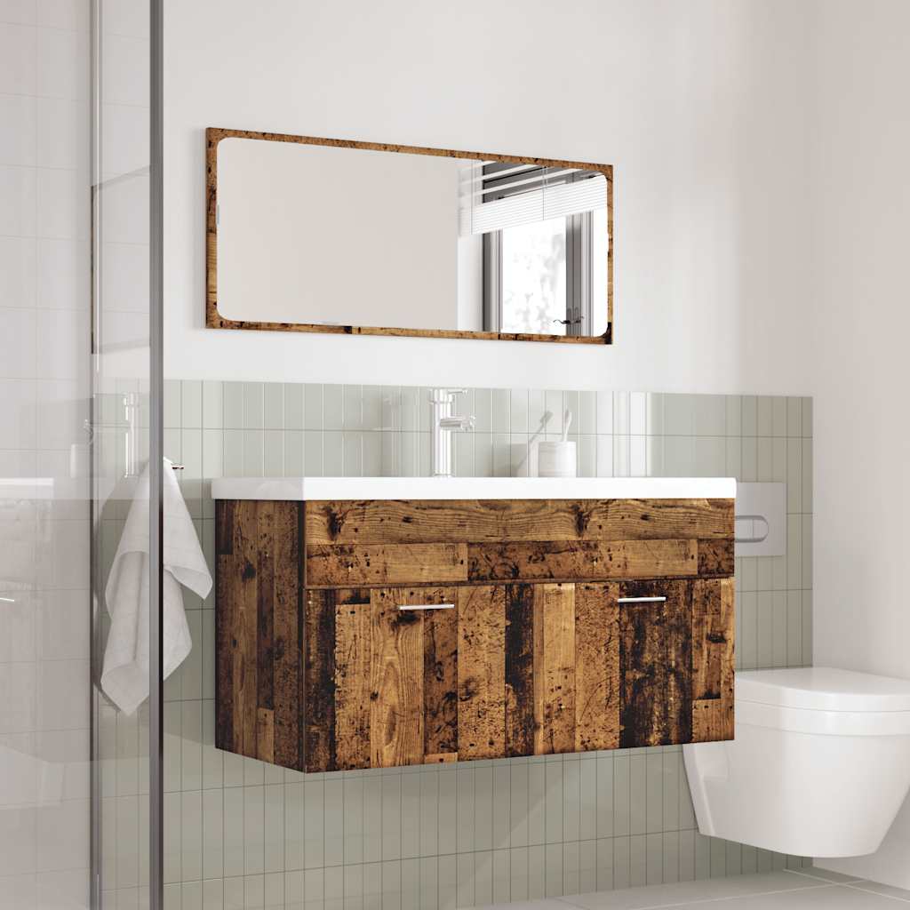 vidaXL 3 Piece Bathroom Furniture Set Old Wood Engineered Wood