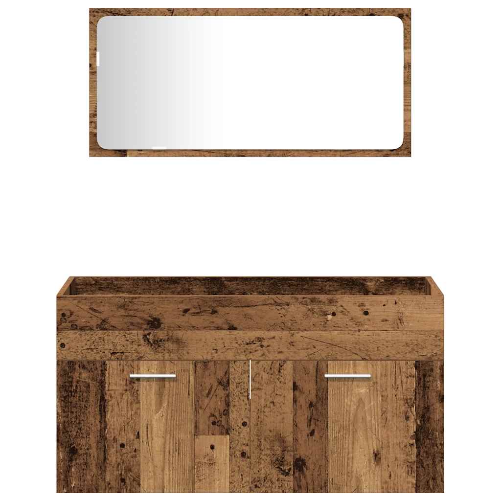 4 Piece Bathroom Furniture Set Old Wood Engineered Wood