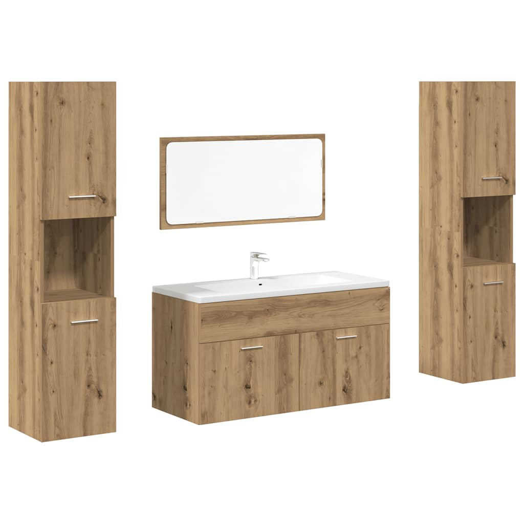 vidaXL 4 Piece Bathroom Furniture Set Artisan Oak Engineered Wood