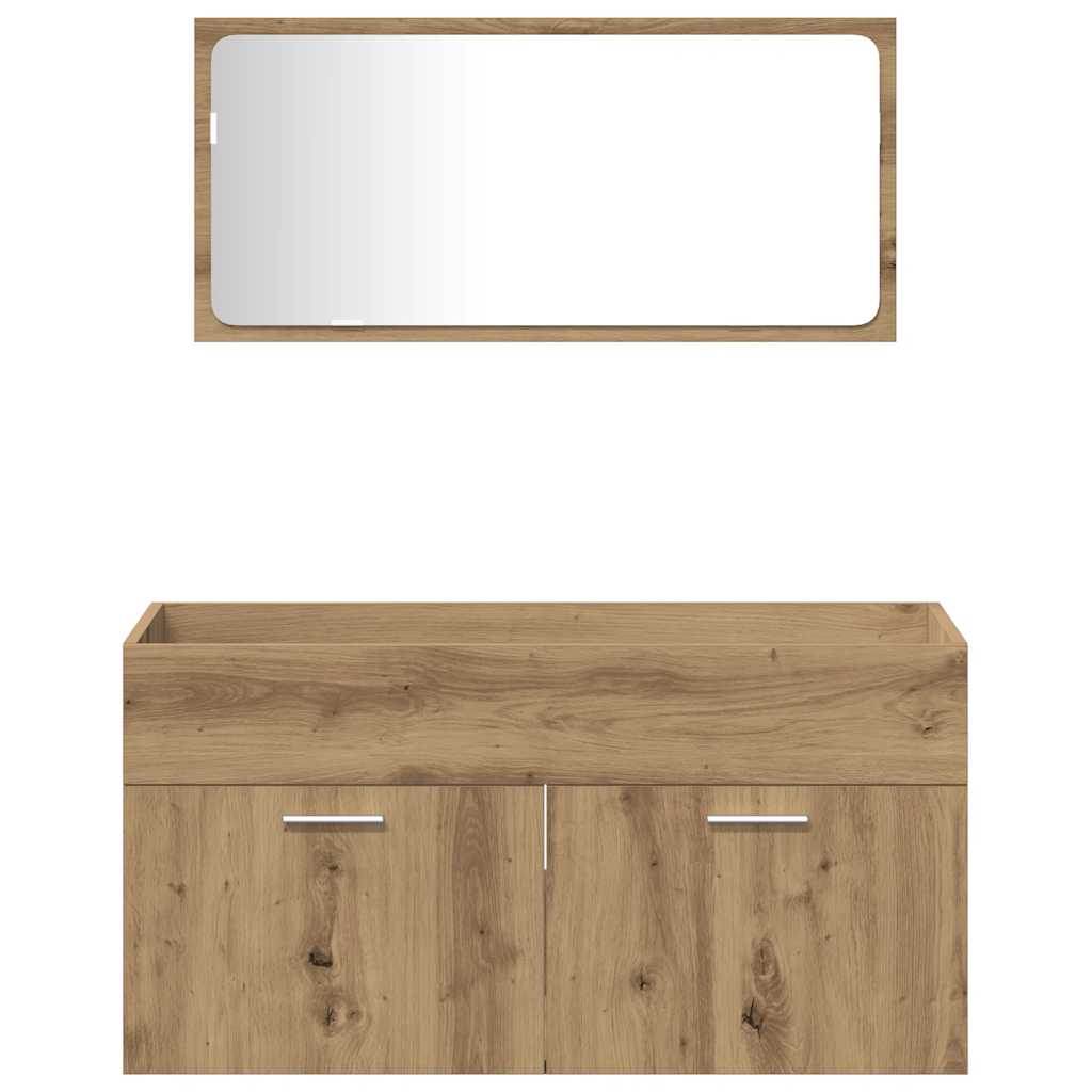 4 Piece Bathroom Furniture Set Artisan Oak Engineered Wood