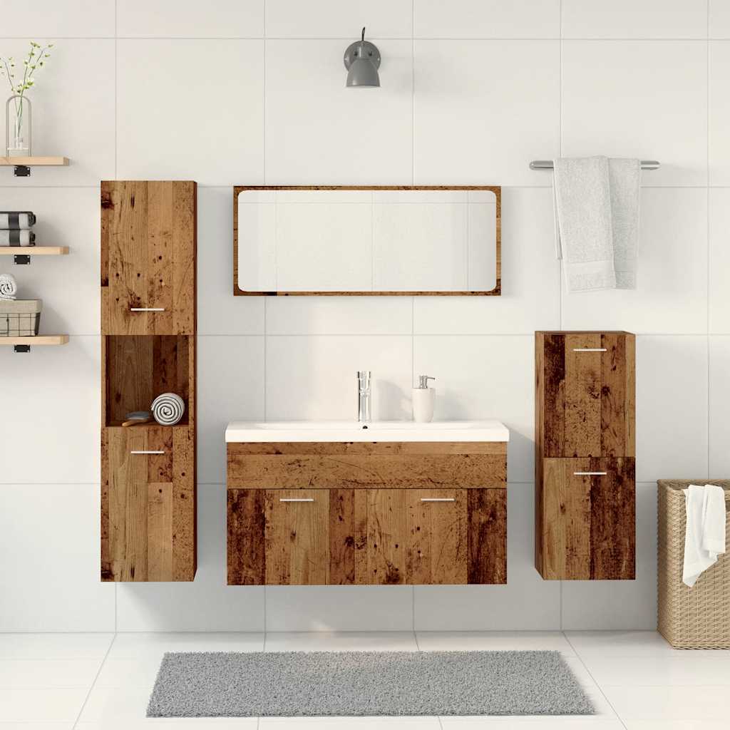 vidaXL 5 Piece Bathroom Furniture Set Old Wood Engineered Wood