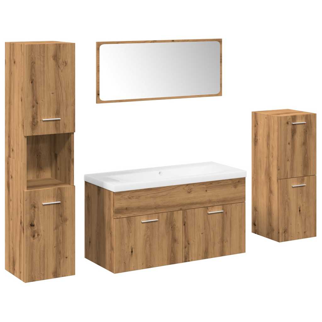 vidaXL 5 Piece Bathroom Furniture Set Artisan Oak Engineered Wood