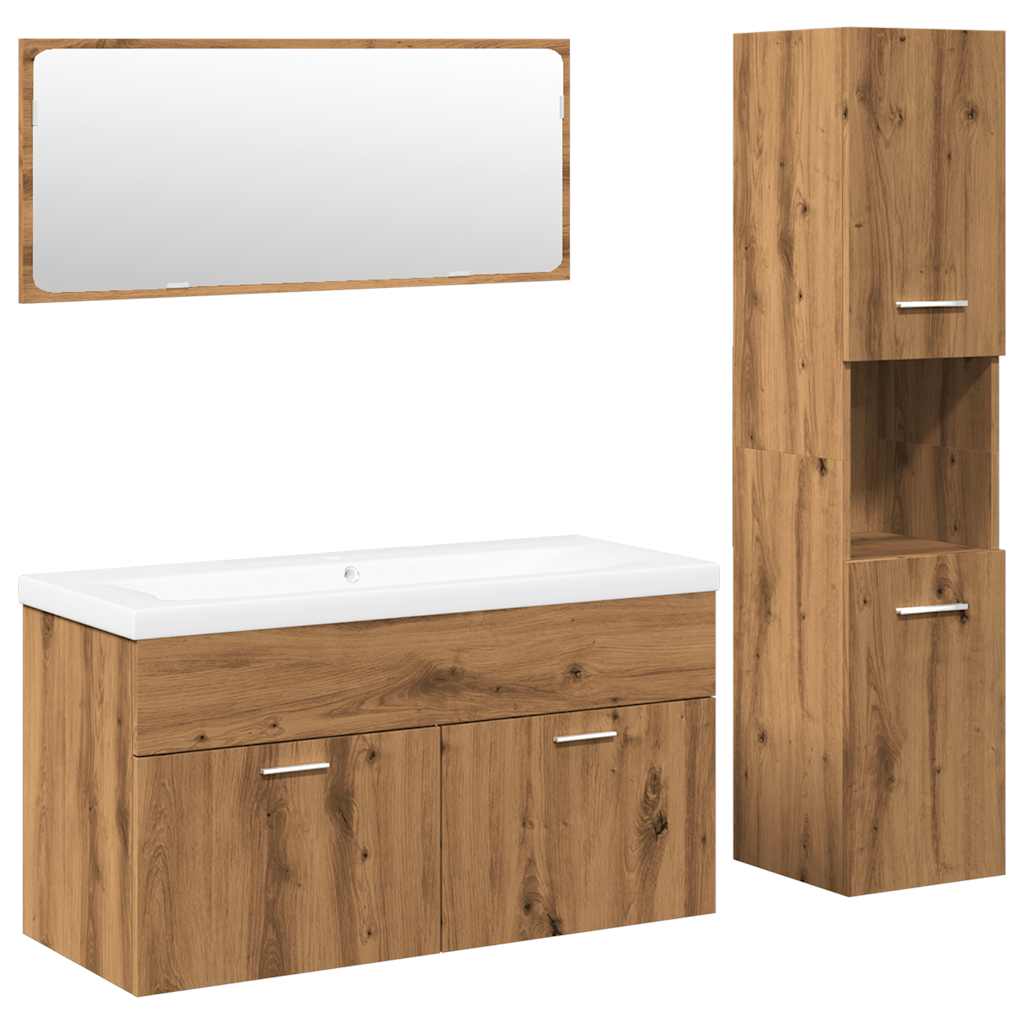 vidaXL 4 Piece Bathroom Furniture Set Artisan Oak Engineered Wood