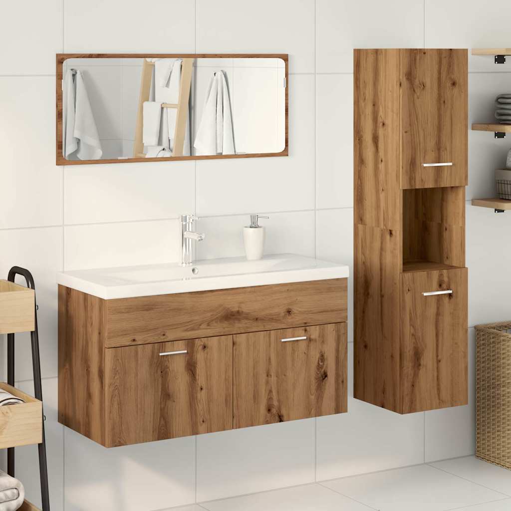 vidaXL 4 Piece Bathroom Furniture Set Artisan Oak Engineered Wood