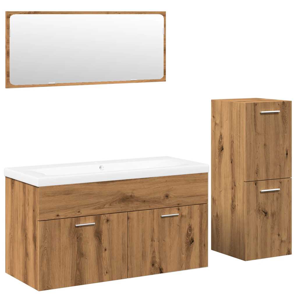 vidaXL 4 Piece Bathroom Furniture Set Artisan Oak Engineered Wood