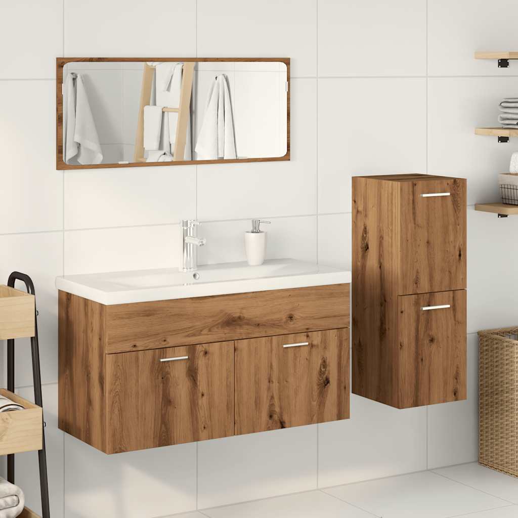 vidaXL 4 Piece Bathroom Furniture Set Artisan Oak Engineered Wood