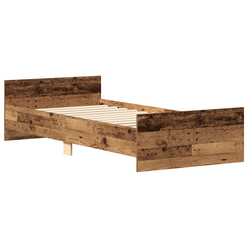 Bed Frame without Mattress Old Wood 100x200 cm Engineered Wood