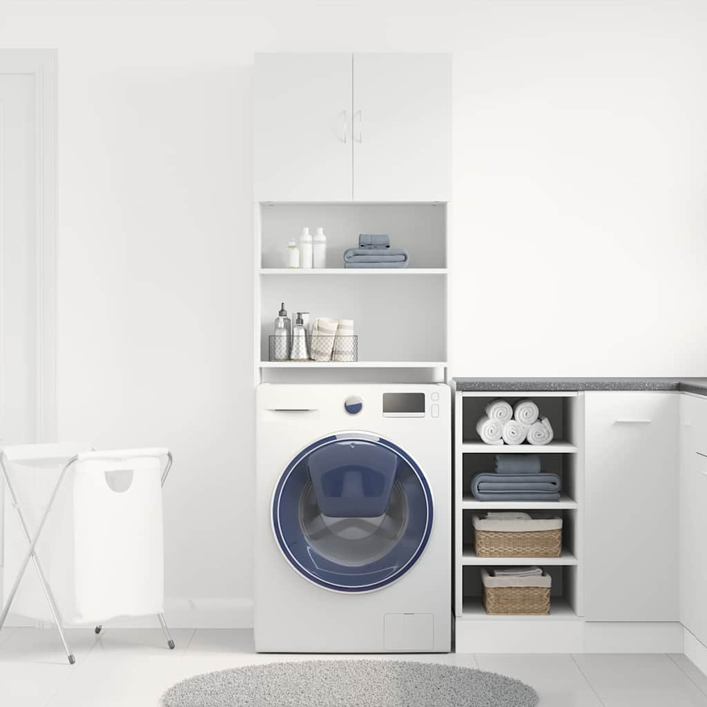 vidaXL Washing Machine Cabinet White 64x24x190 cm Engineered Wood